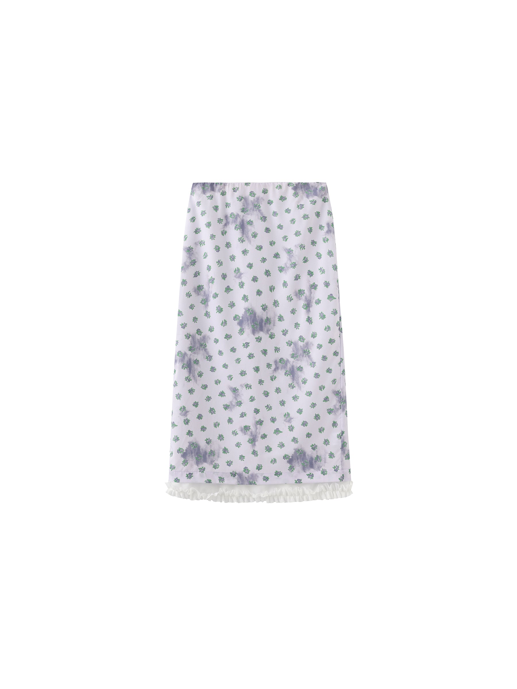 Lace Patchwork Floral Printed Skirt-15