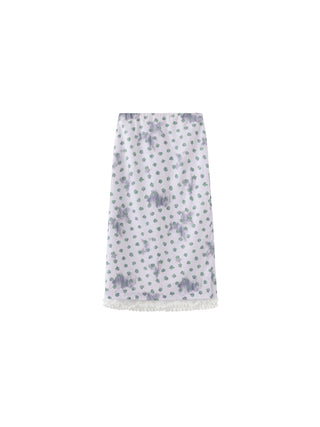 Lace Patchwork Floral Printed Skirt