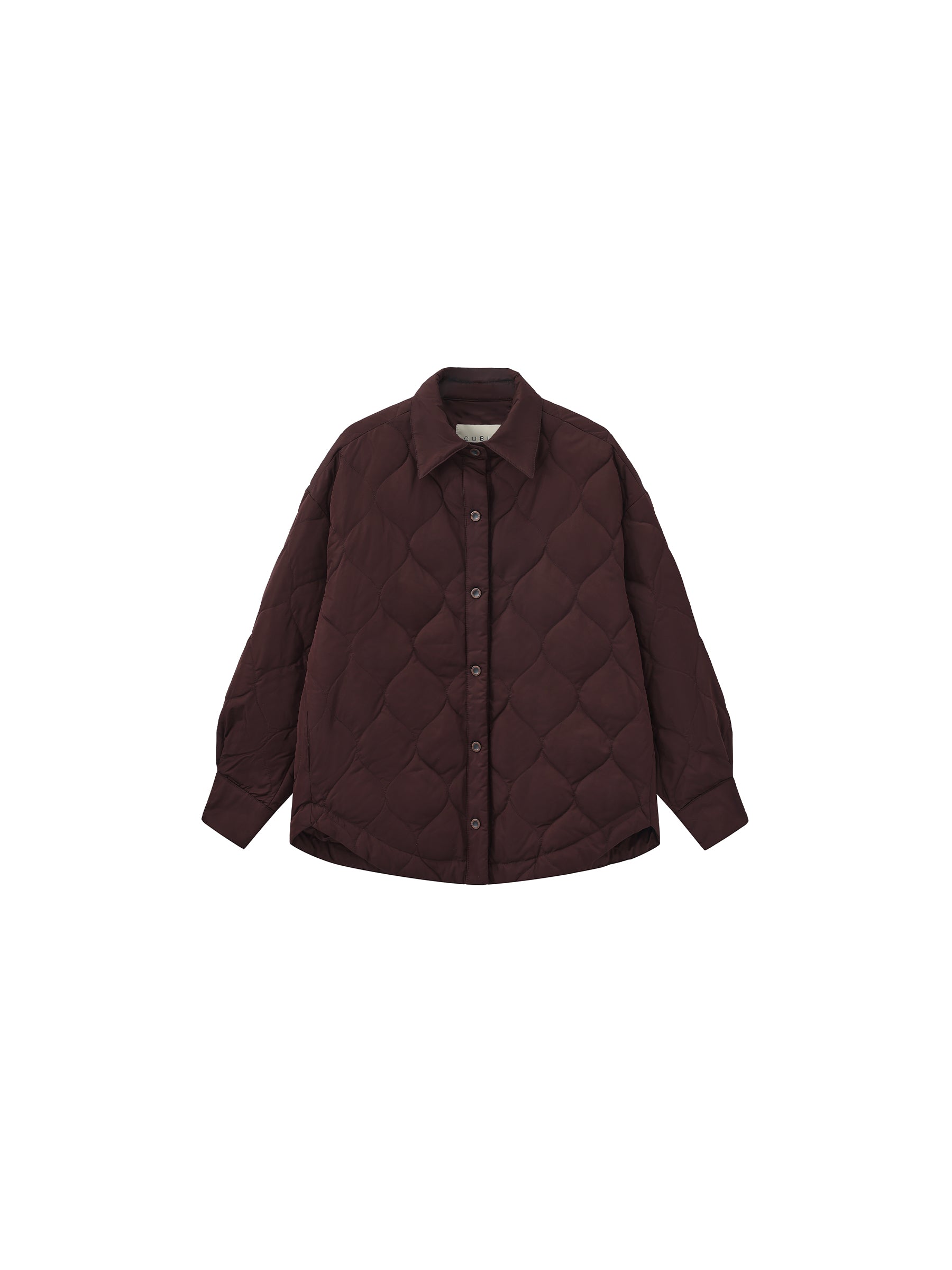 Button-Front Shirt Collar Loose-Fit Down Jacket-13