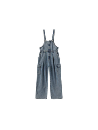 Denim Cargo Overalls