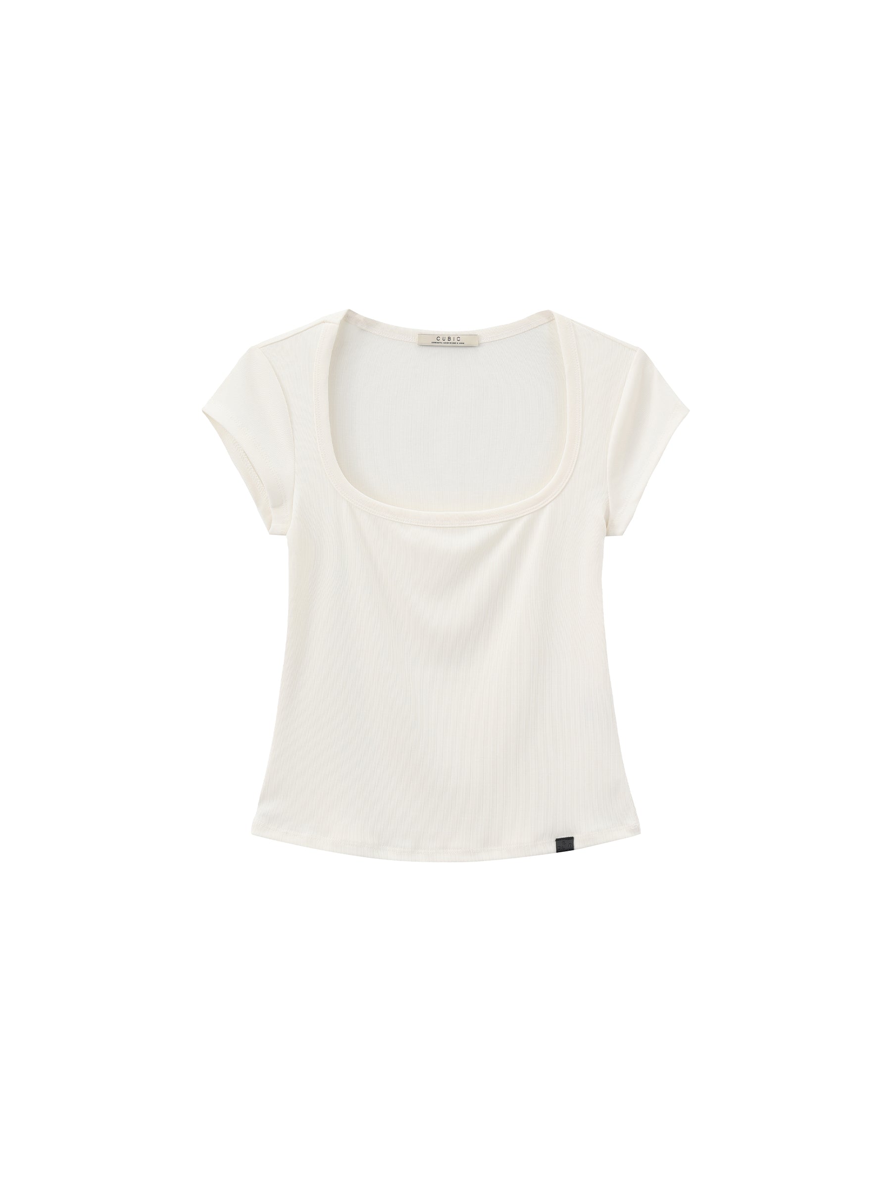 CUBIC Modal Square Neck Short-sleeved T-shirt-13