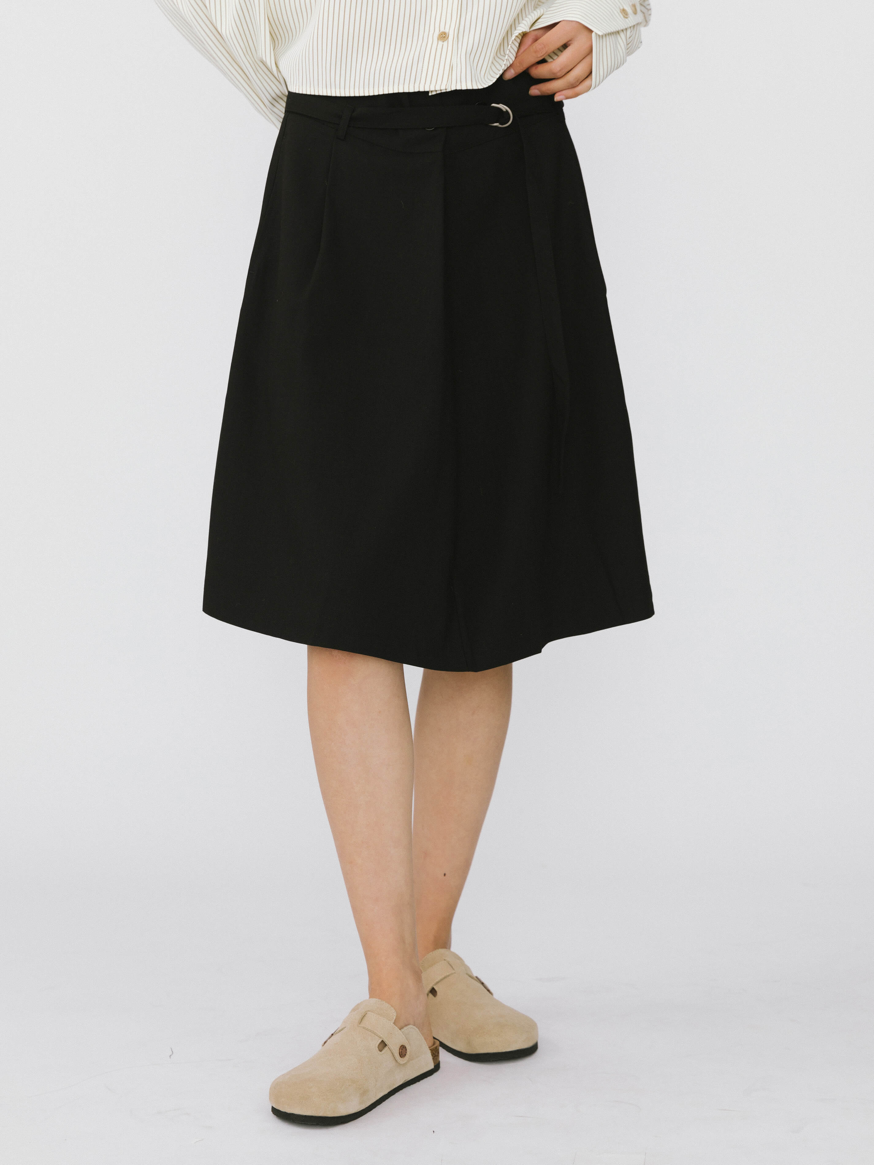 A-line Round Skirt with Wool Blend-13