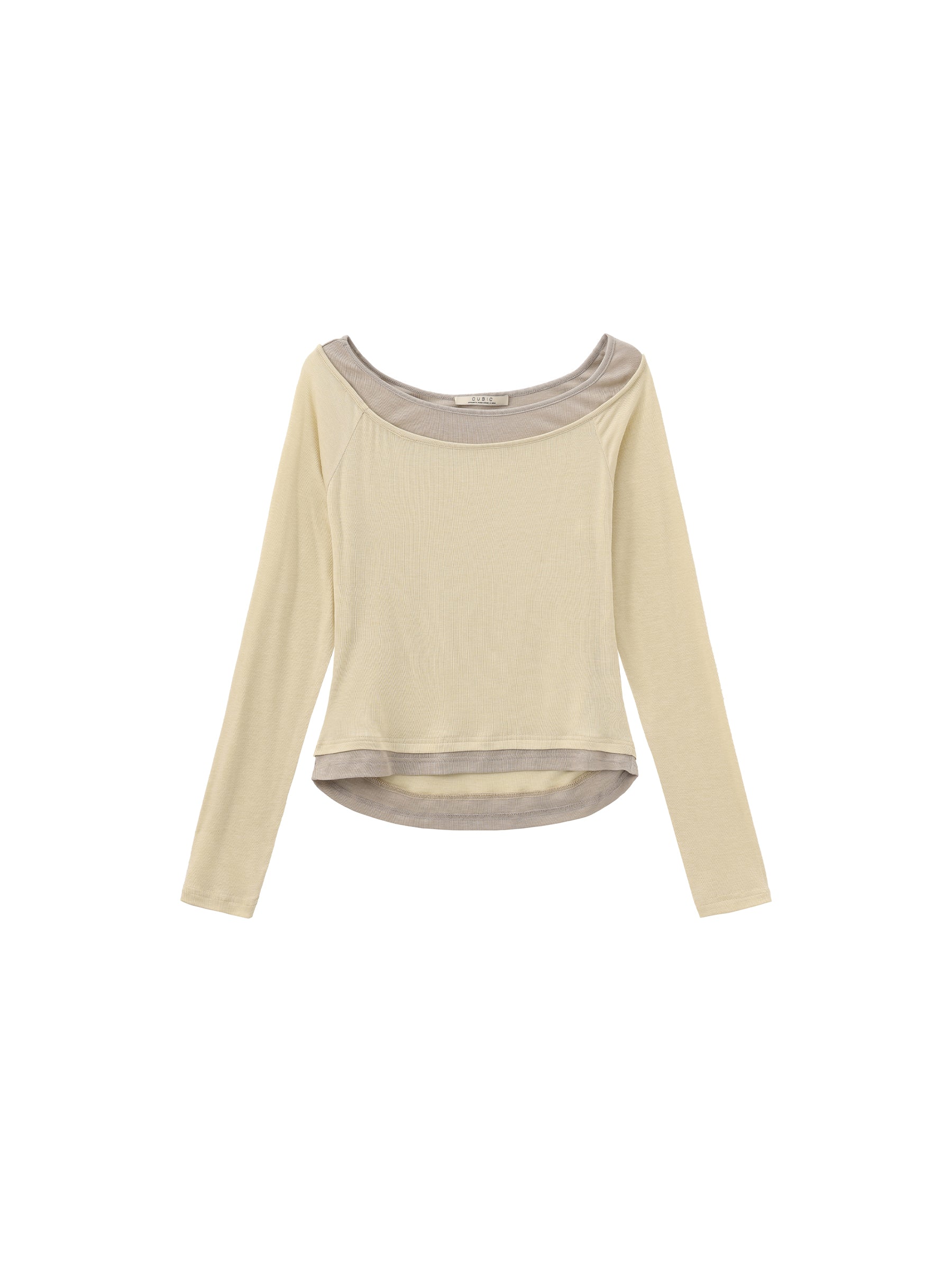 CUBIC Tencel Wool Blend Off-Shoulder T-Shirt-13