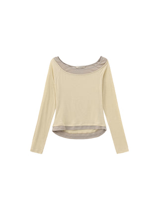 CUBIC Tencel Wool Blend Off-Shoulder T-Shirt