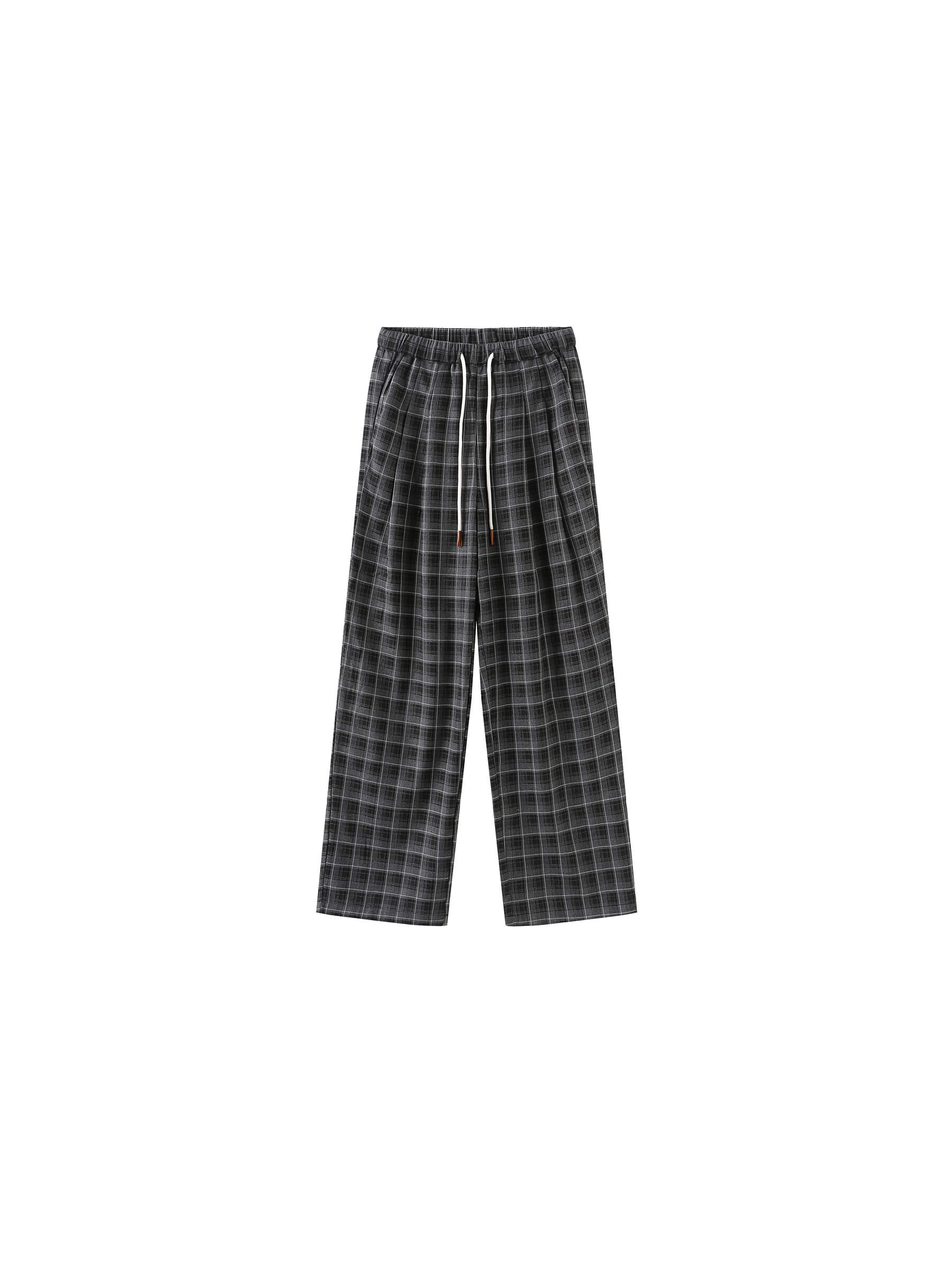 Wide Leg Tartan Casual Trousers-13