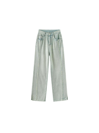Fray Panelled Wide Leg Jeans