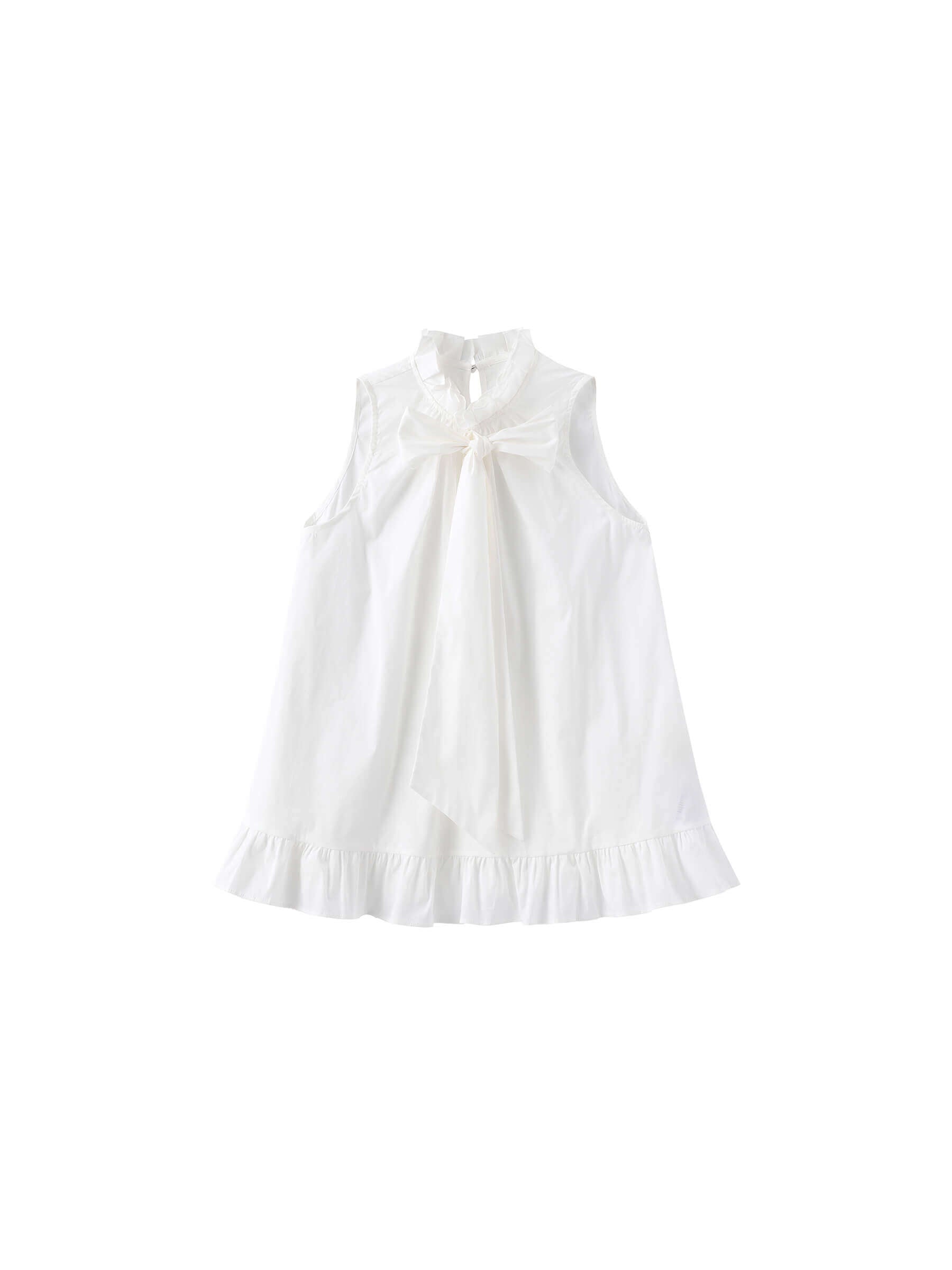 Ruffle Stand Collar Tie A-line Tank Top-15
