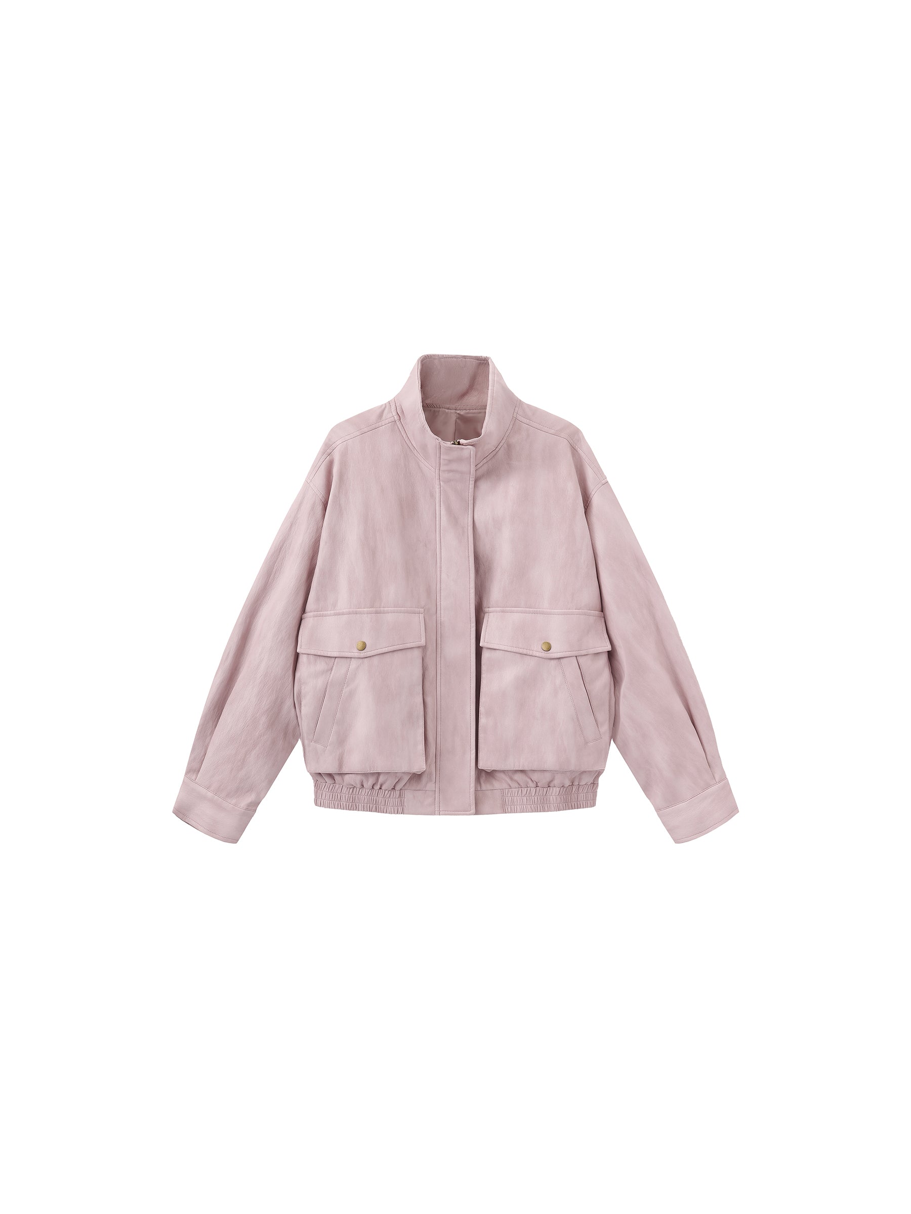 Stand Collar Vintage Faux Leather Jacket-13