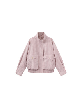 Stand Collar Vintage Faux Leather Jacket