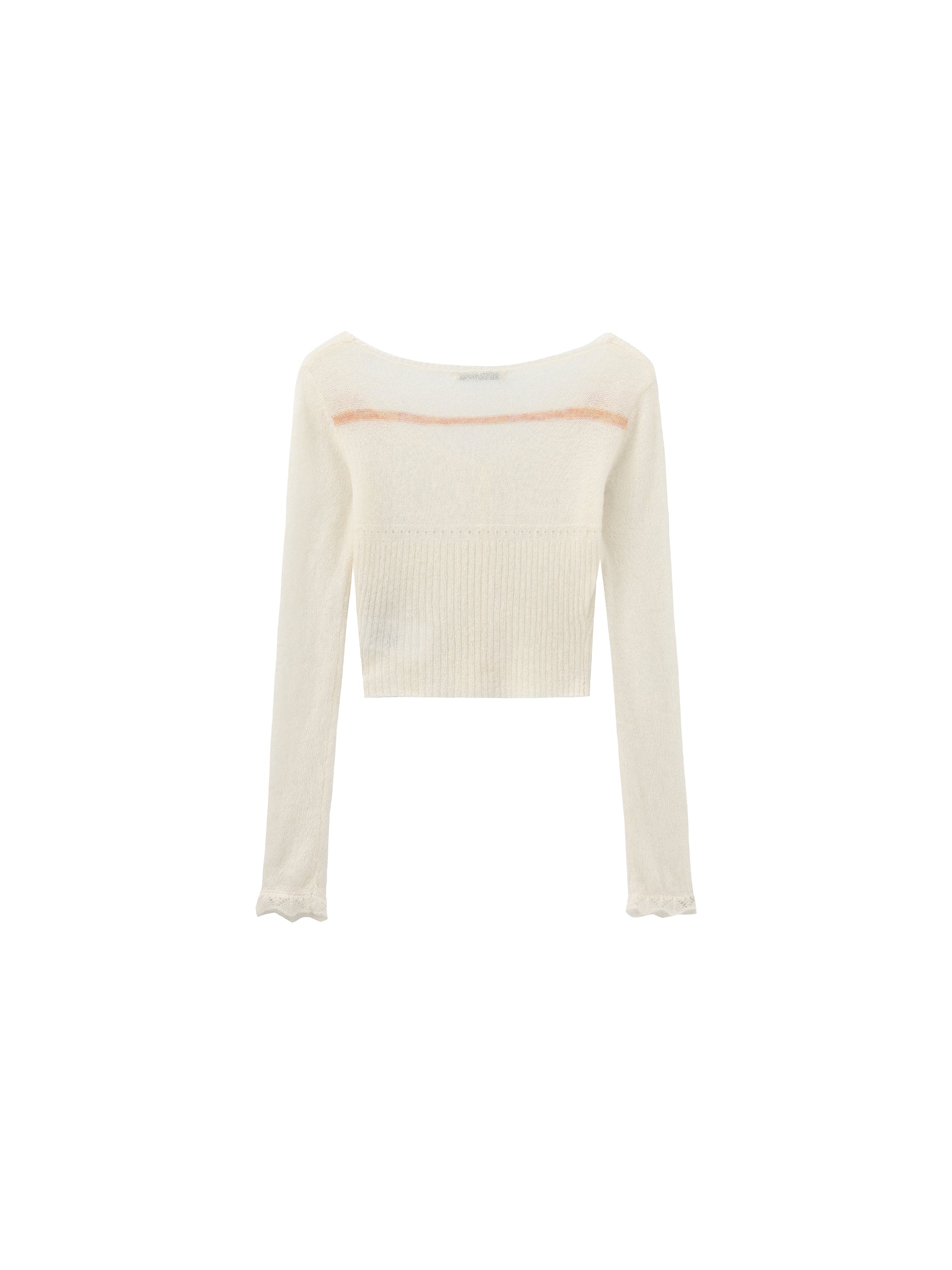 CUBIC Contrast Wool Blend Lace Cardigan-13