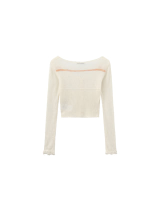 CUBIC Contrast Wool Blend Lace Cardigan