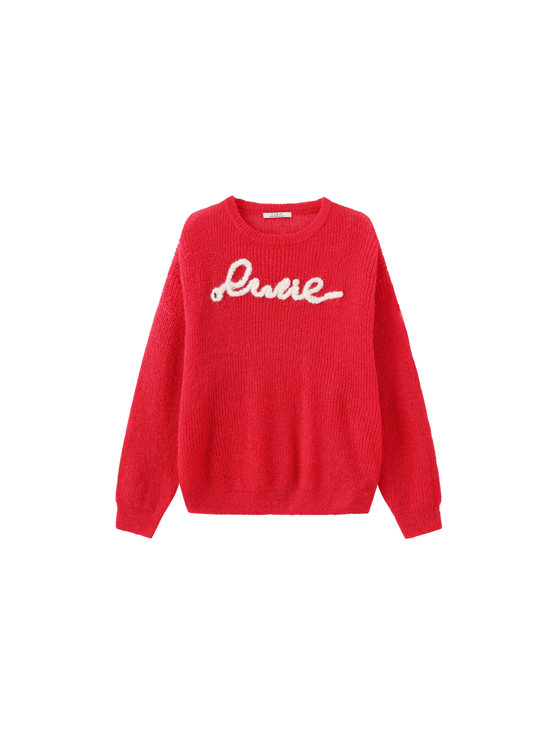 "CUBIC" Embroidered Crewneck Sweater-13