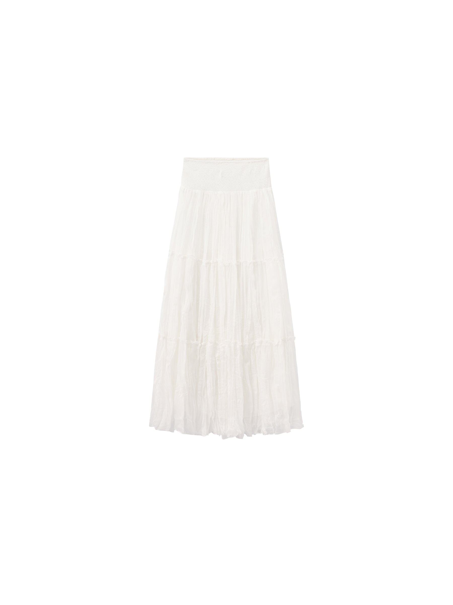 CUBIC Pleated and Gathered Design Tulle Skirt-13