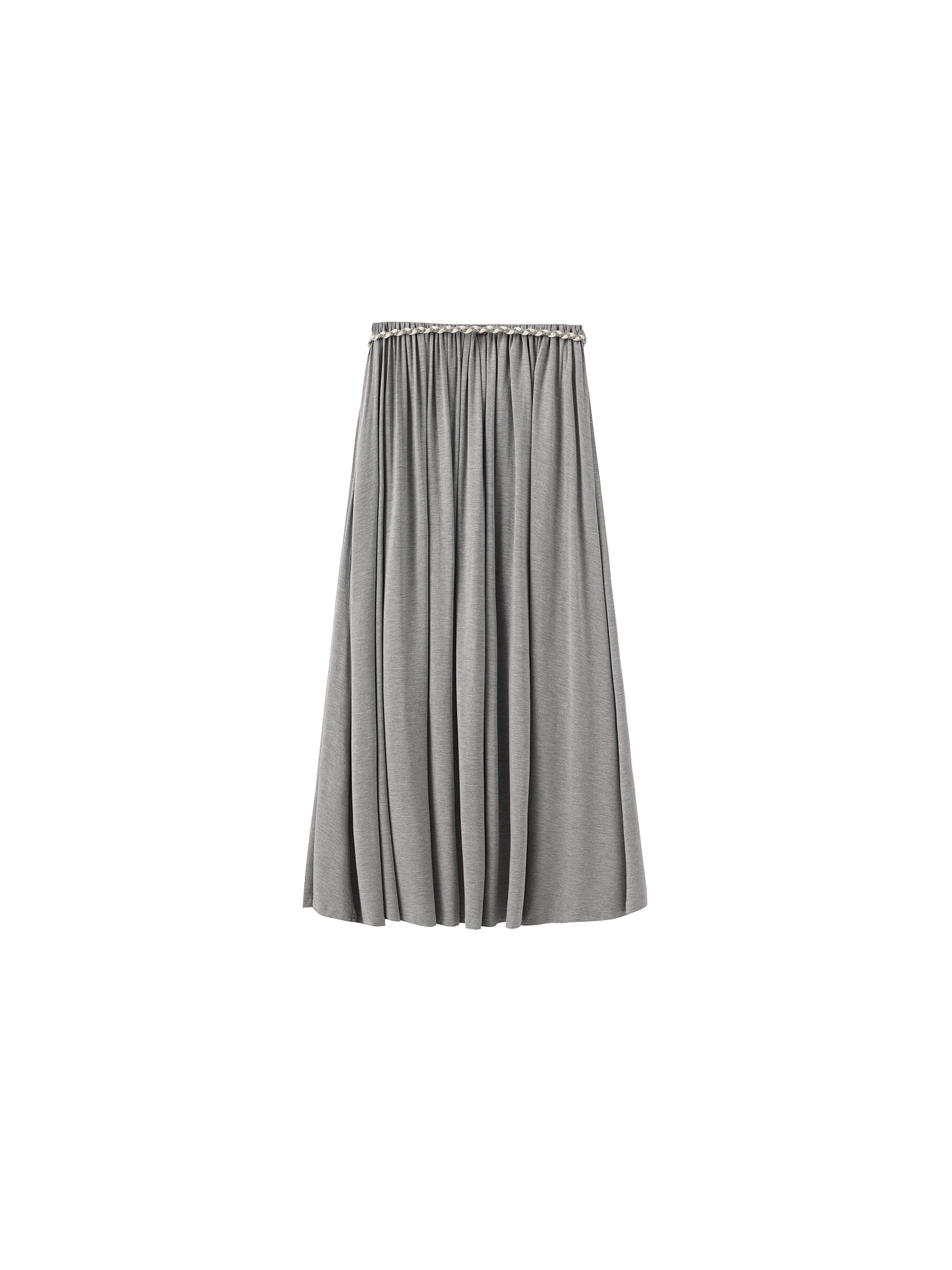 Pleated Hand-Braided High-Stretch Maxi Skirt-16
