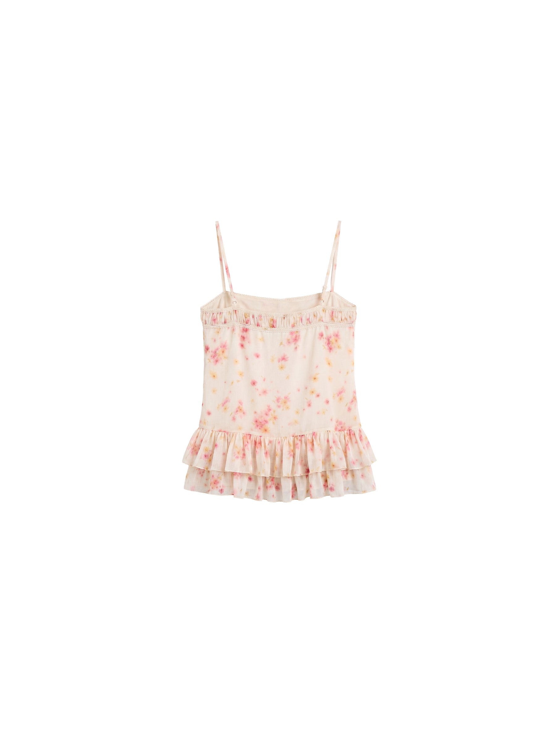 CUBIC Lace V-Neck Ruffle Floral Camisole-14