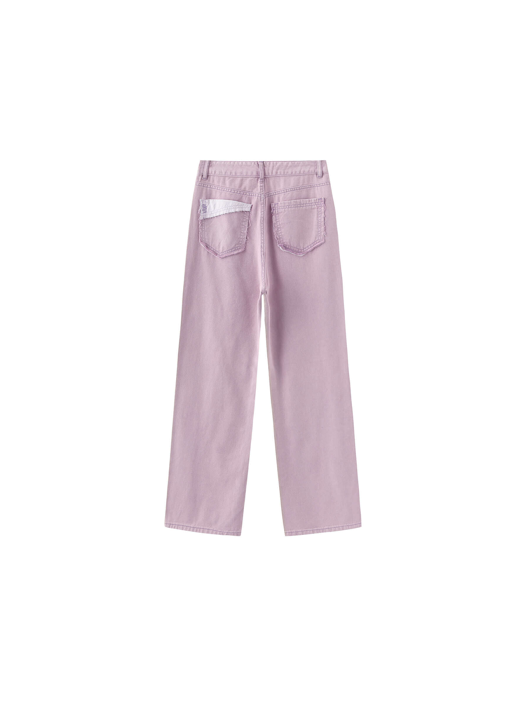 High Waist Loose Straight Washed Jeans-16