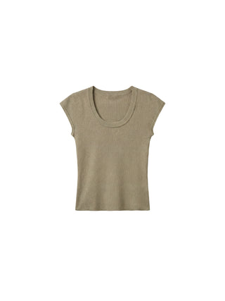 CUBIC Lyocell-Blend Minimalist U-Neck Top