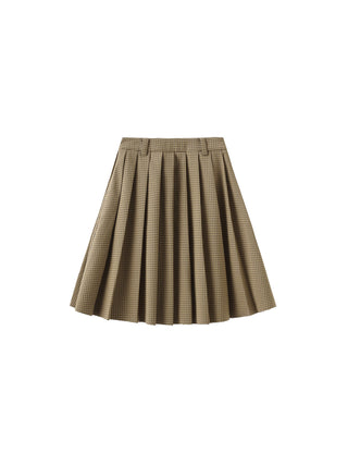 Plaid Pleated Skirt