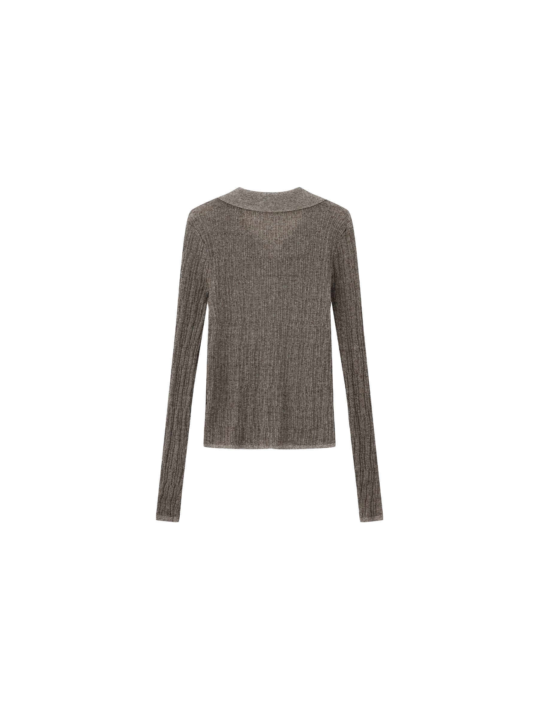 CUBIC Linen Collared Long-Sleeved Knit Sweater-14