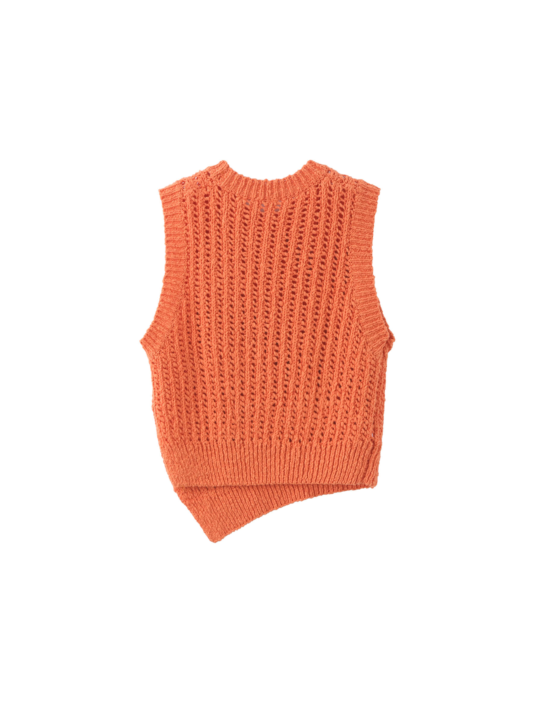 Cropped Asymmetric Knit Vest-16