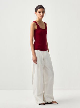 CUBIC Lyocell Wool Blend U-Neck Fitted Tank