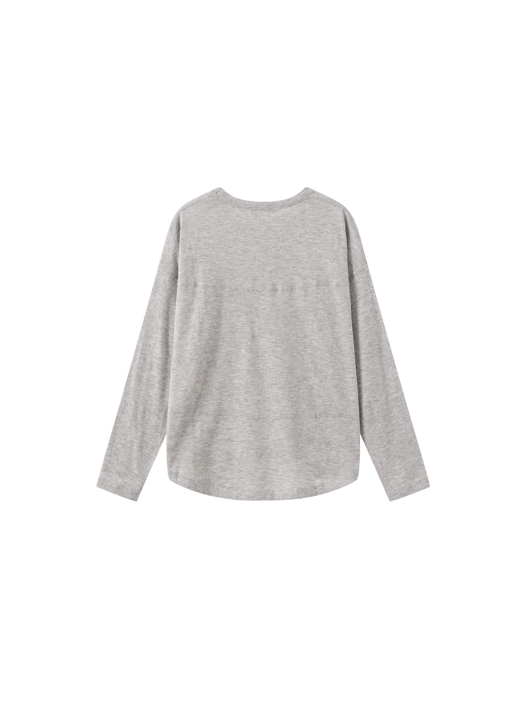 Crew Neck Long Sleeve Top with Wool Blend-16