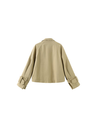 Overlay Cropped Trench Coat