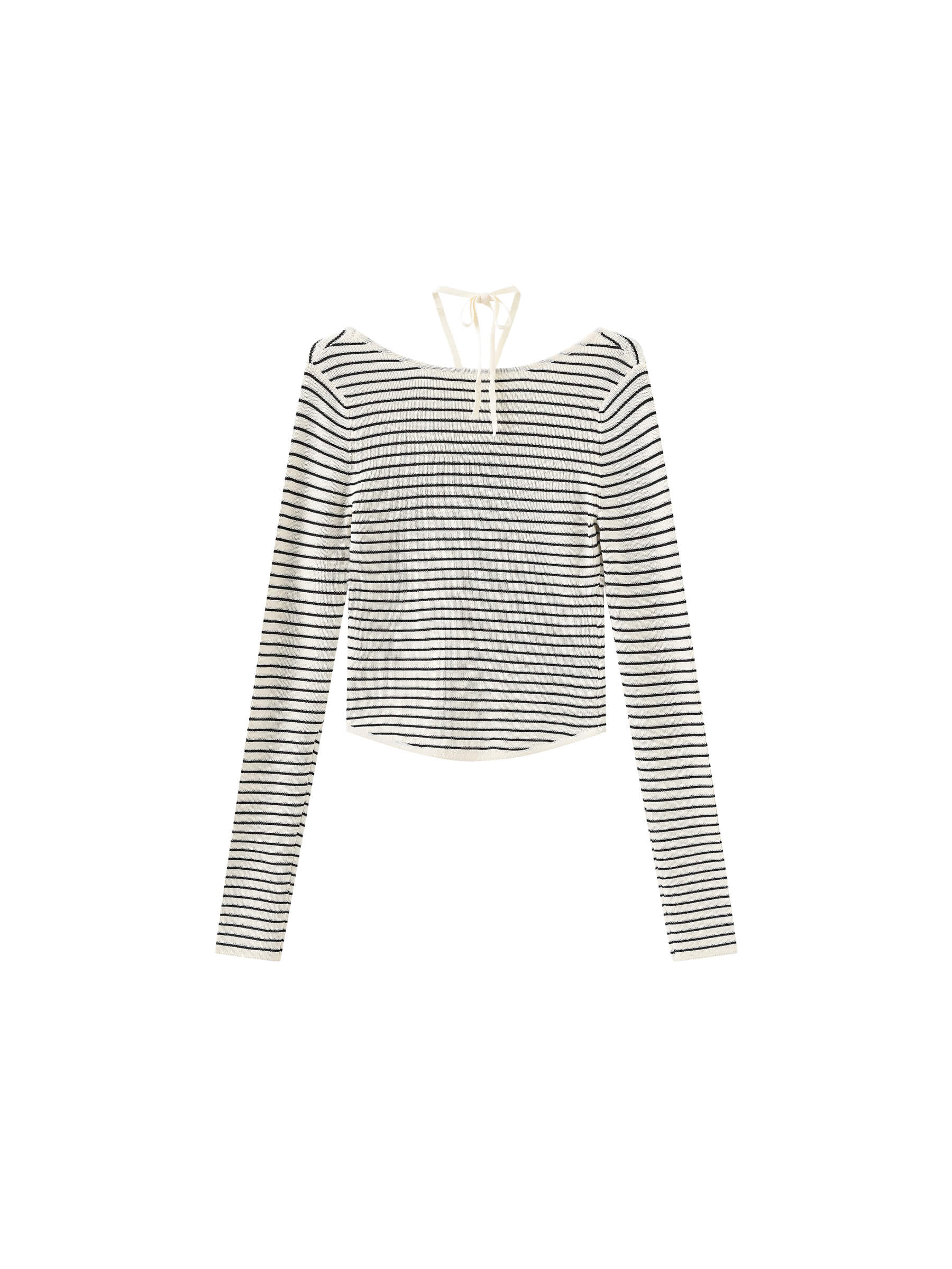 Chest Cut Out Striped Long Sleeve Top-14