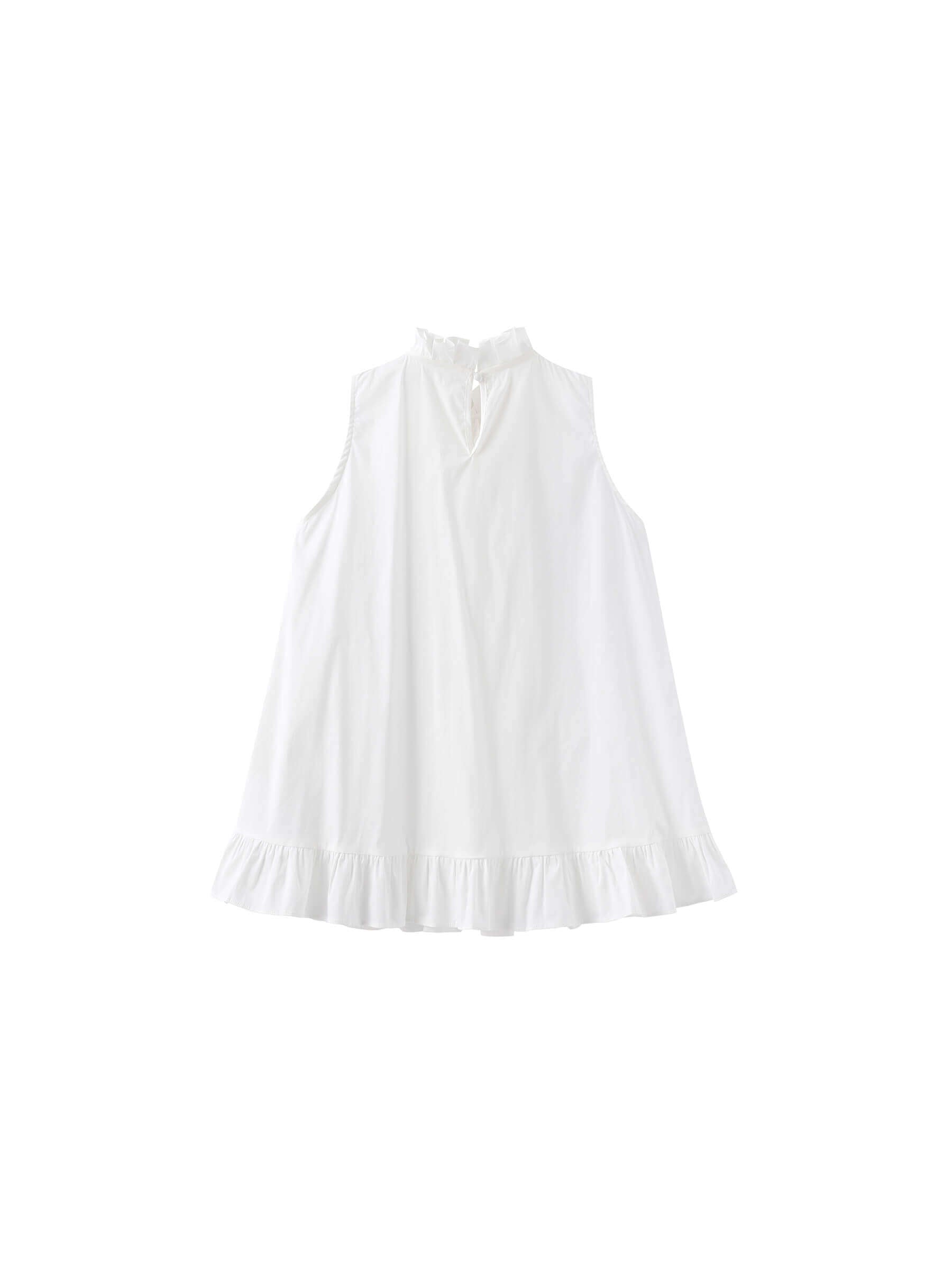 Ruffle Stand Collar Tie A-line Tank Top-16