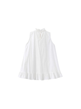 Ruffle Stand Collar Tie A-line Tank Top