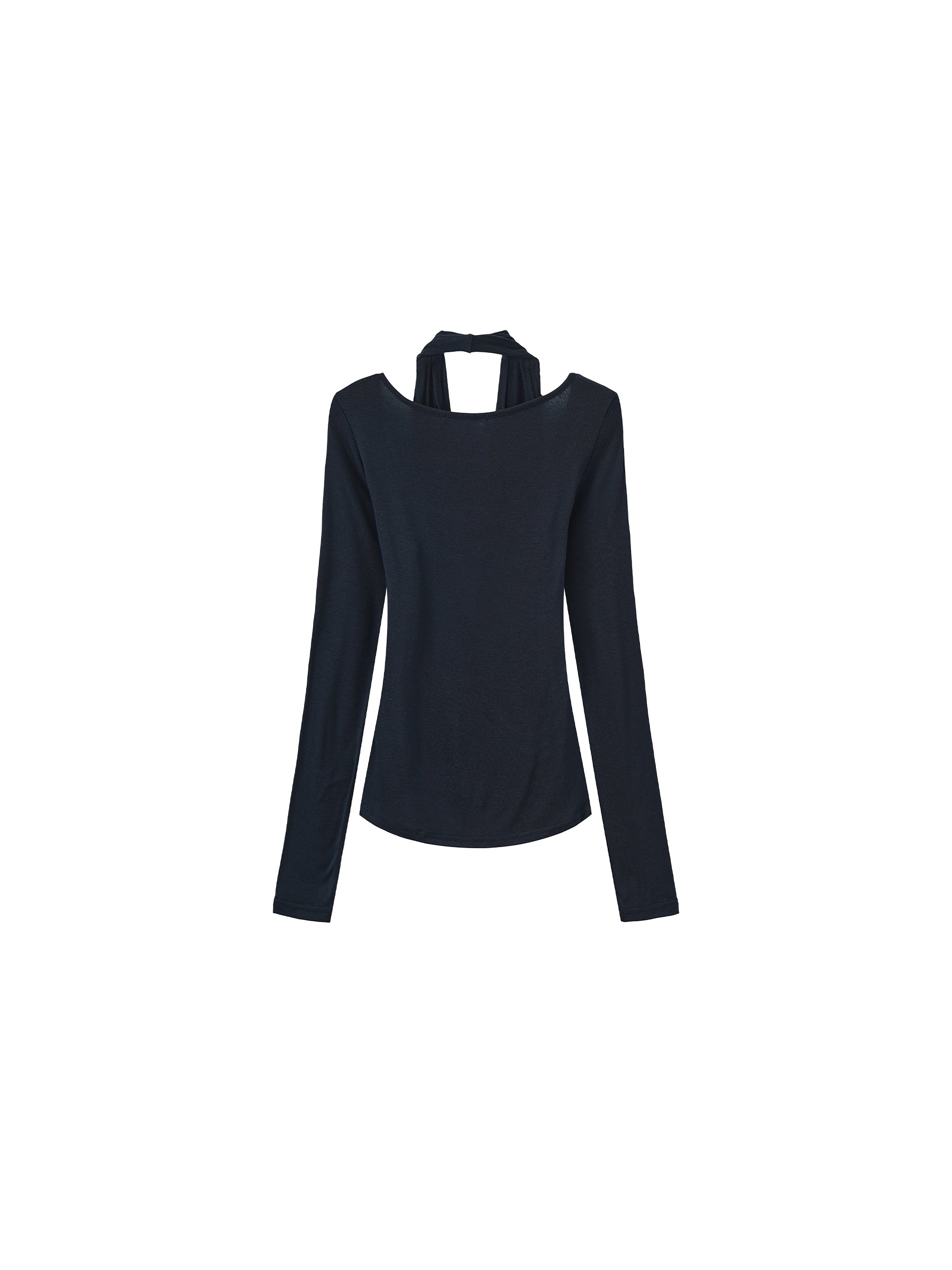 Halter V-Neck Long-Sleeve T-Shirt-15