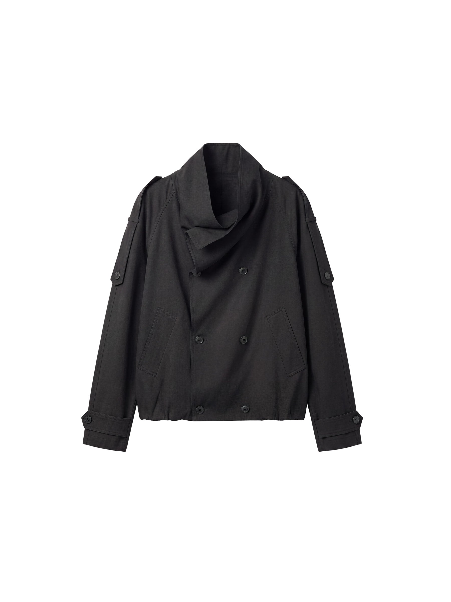 CUBIC Draped Collar Wrap Oversized Coat-14