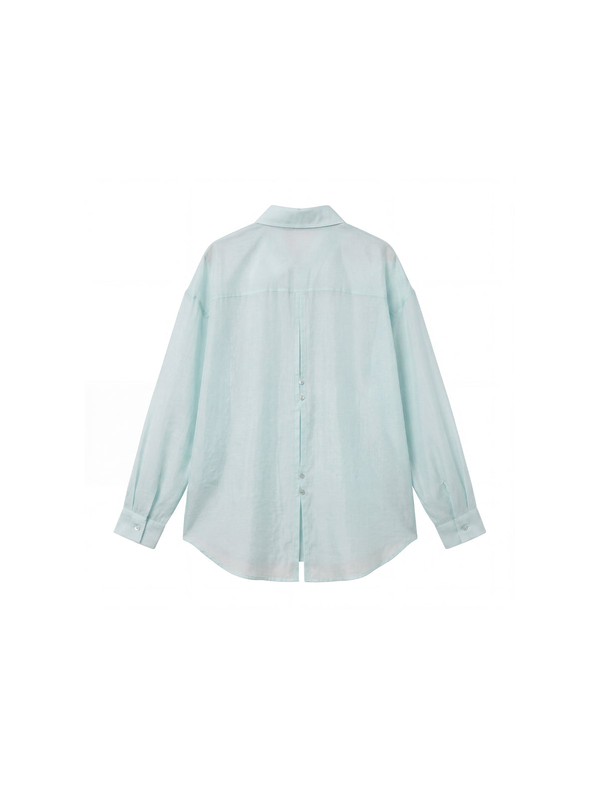 CUBIC Lyocell Oversized Sheer Button-Down Shirt-14