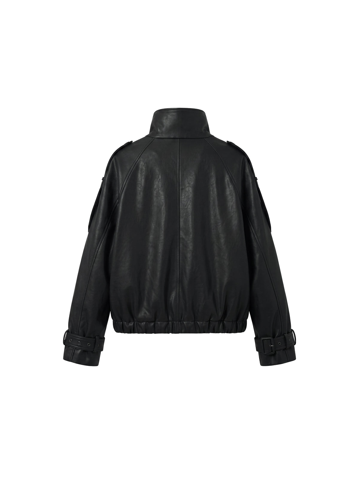 CUBIC Faux Leather Down Jacket-14