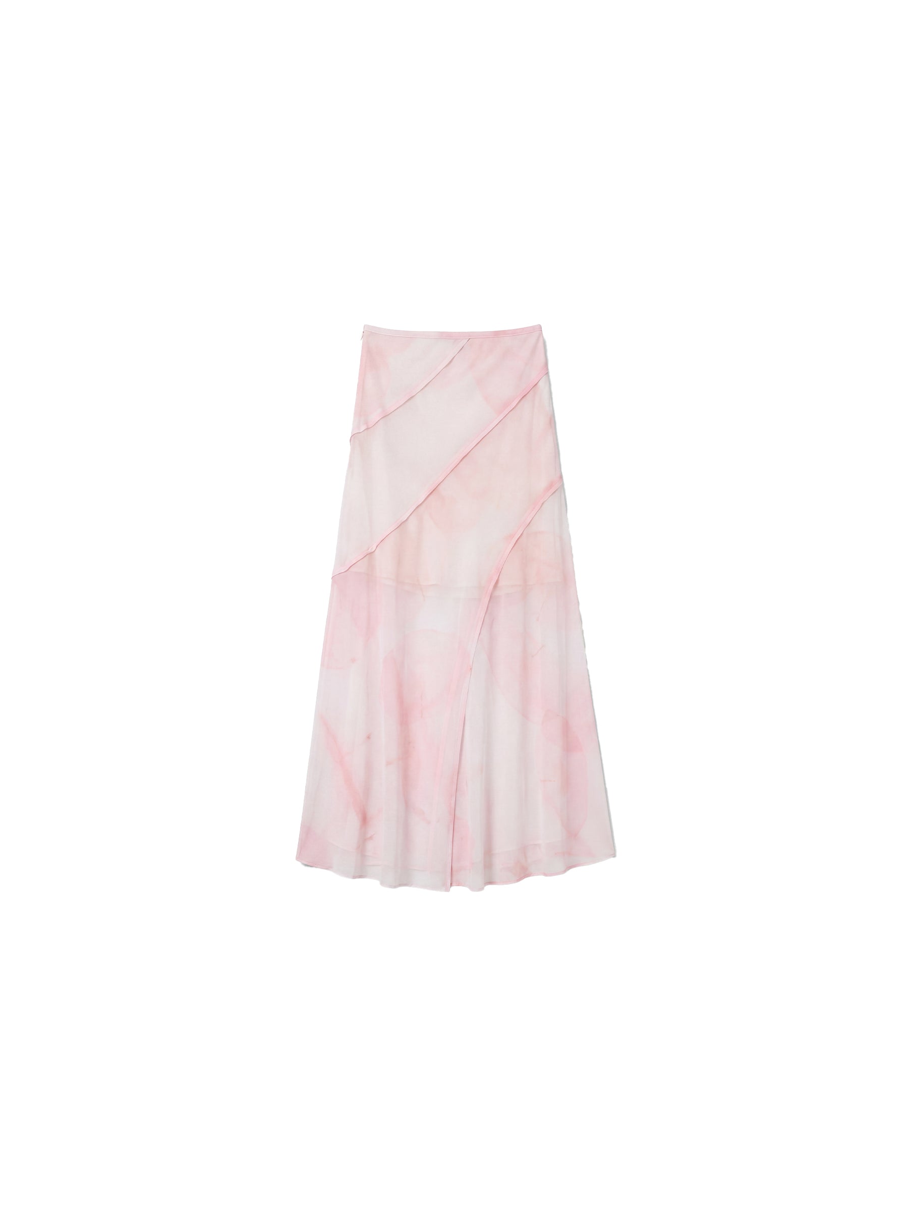 CUBIC Sheer Abstract Print Chiffon Maxi Skirt-14