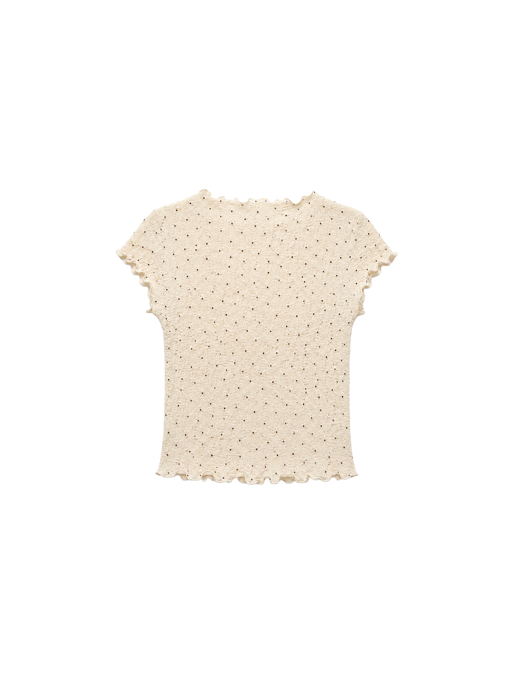 CUBIC Gingham Print Ruffle-Edge Top-14
