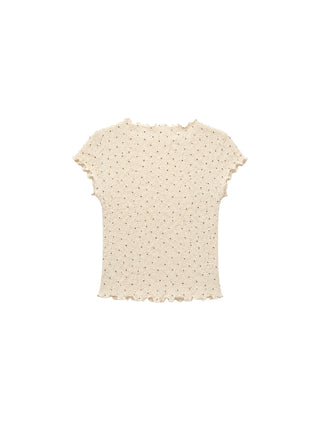CUBIC Gingham Print Ruffle-Edge Top