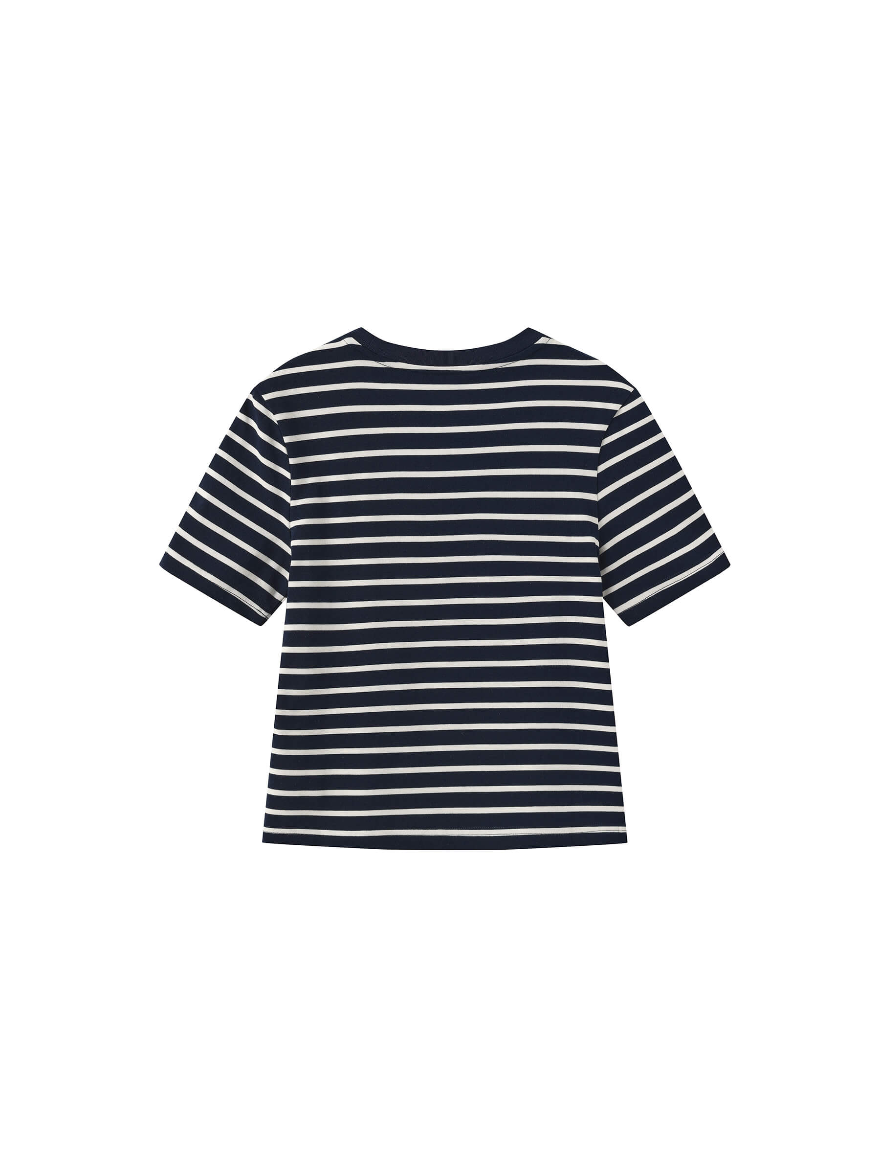 C by CUBIC Striped Basic Cotton T-Shirt-16