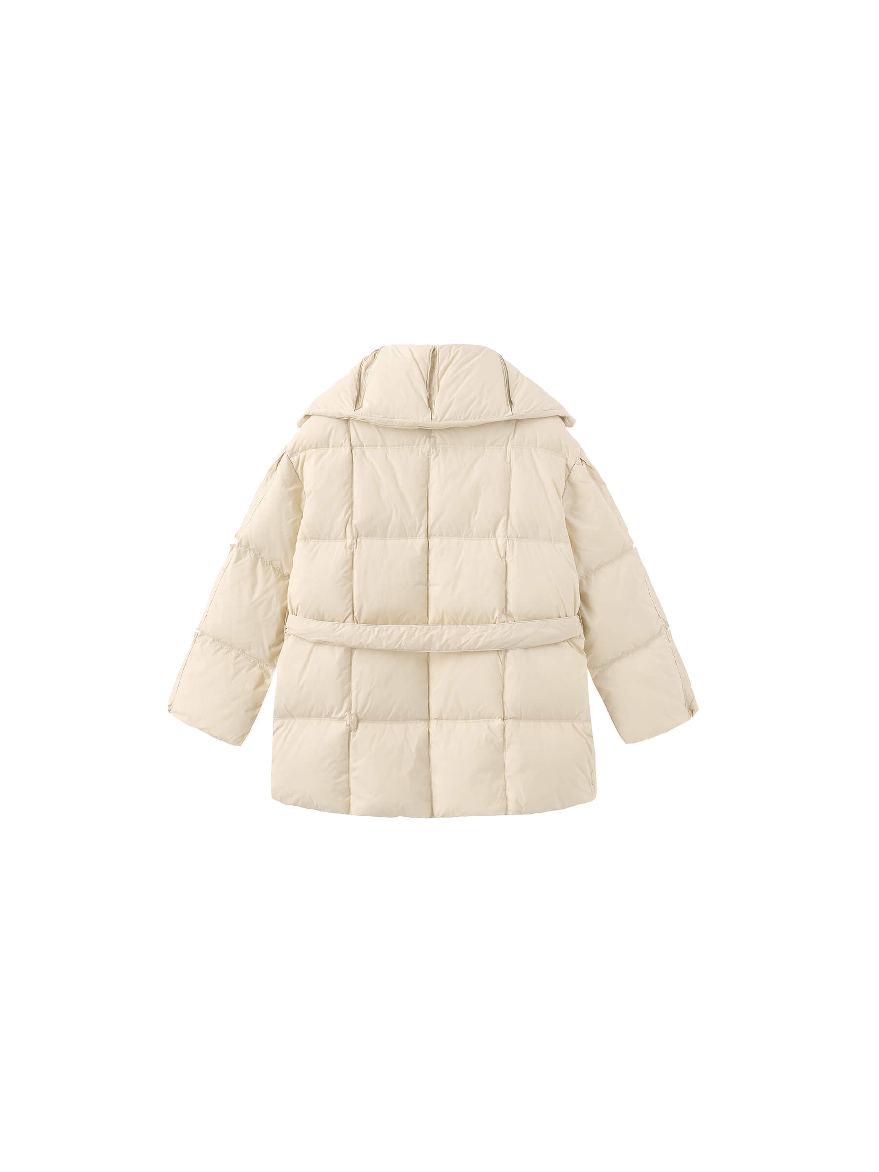 Short Boxy Down Coat-16
