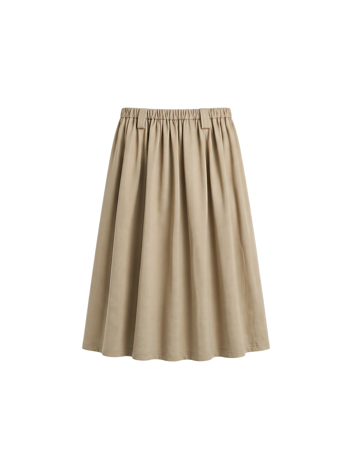 CUBIC 100% Cotton Pleated A‑Line Midi Skirt-14