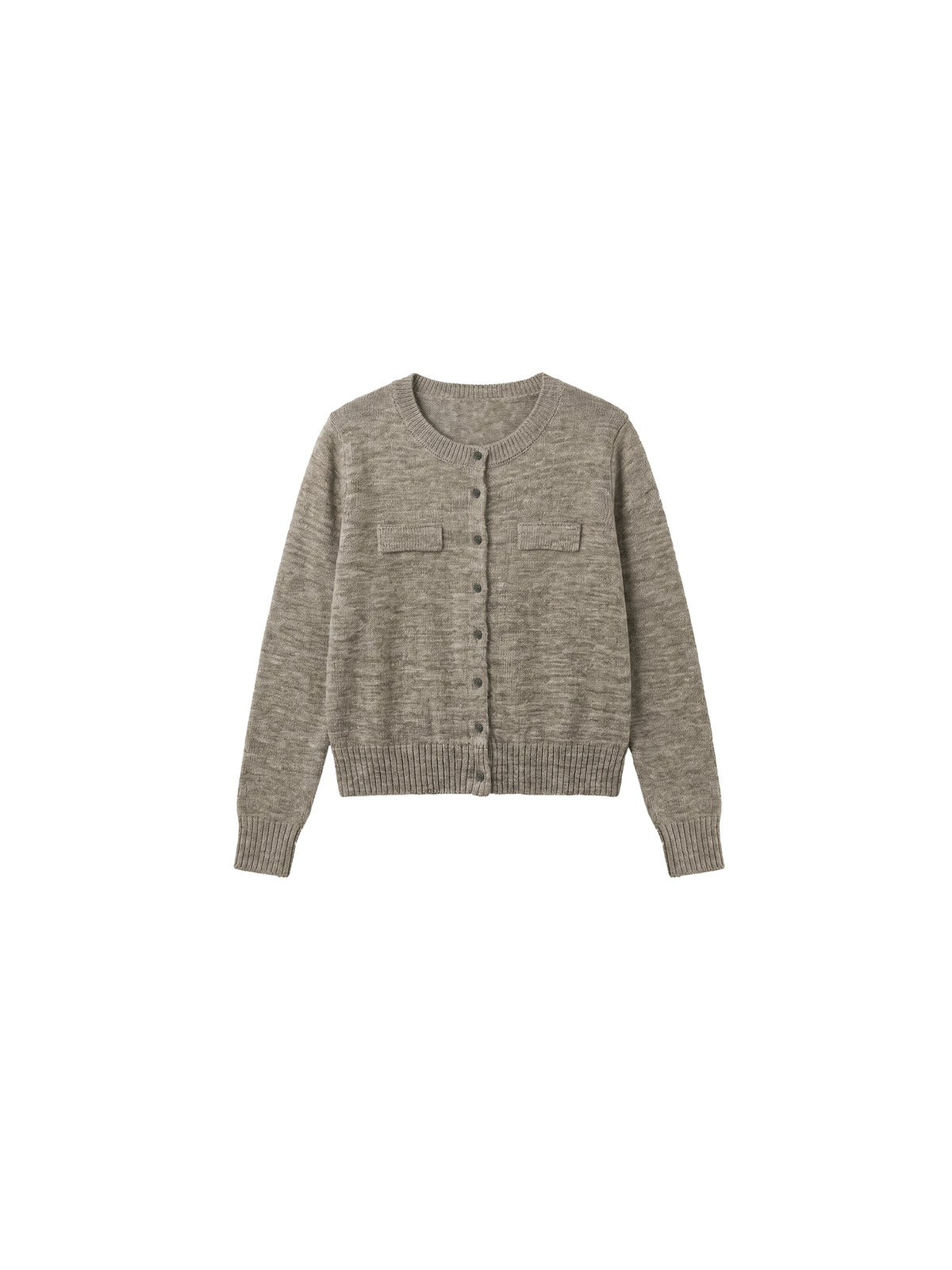 CUBIC Marled Knit Button-Up Cardigan-14