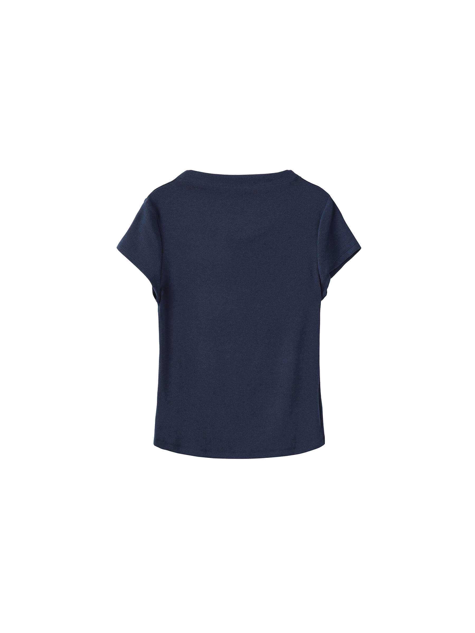 C by CUBIC Draped Neck Short-Sleeve T-Shirt-15