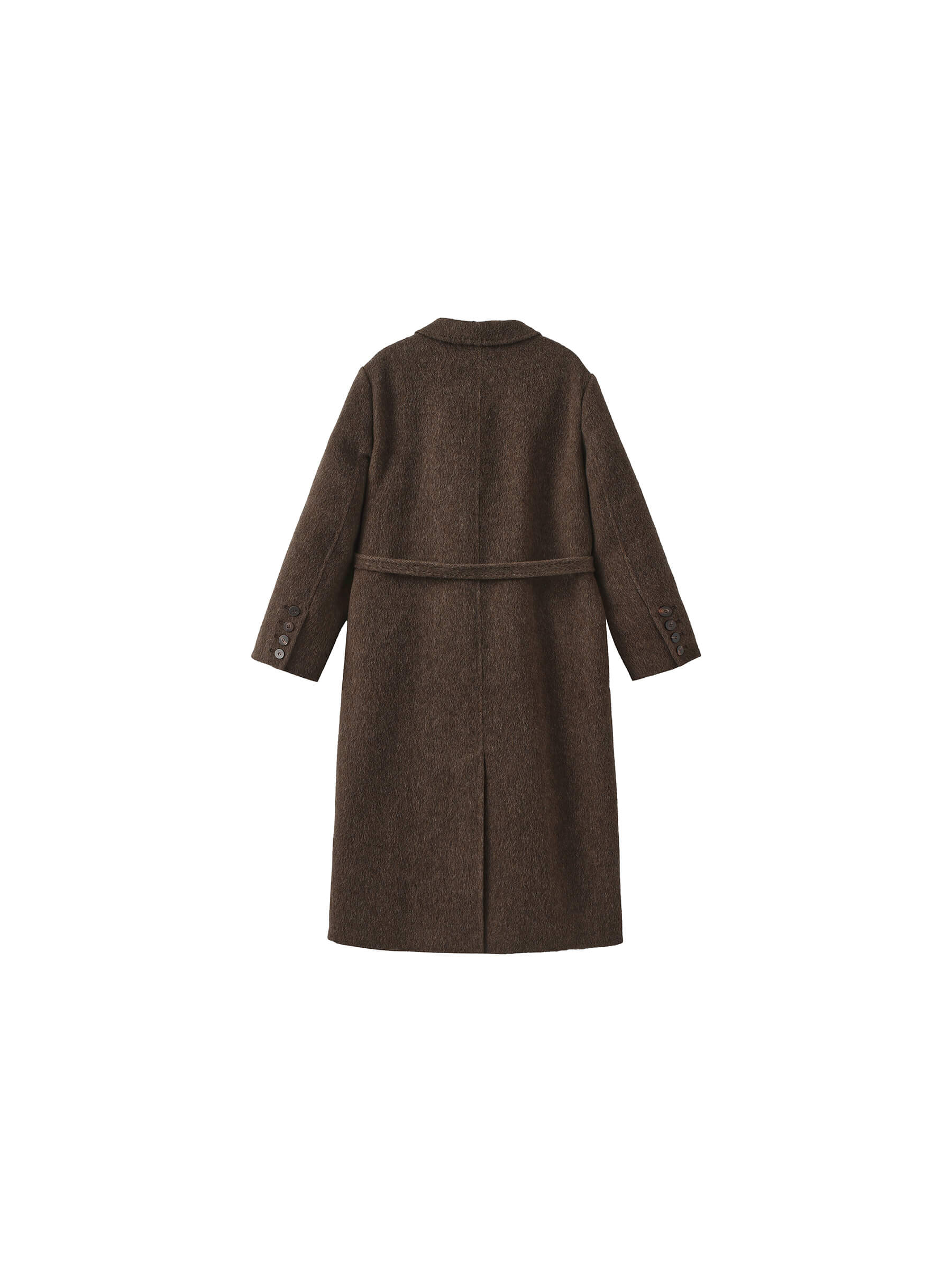 ONE BY CUBIC Straight Wool Blend Long Coat-16