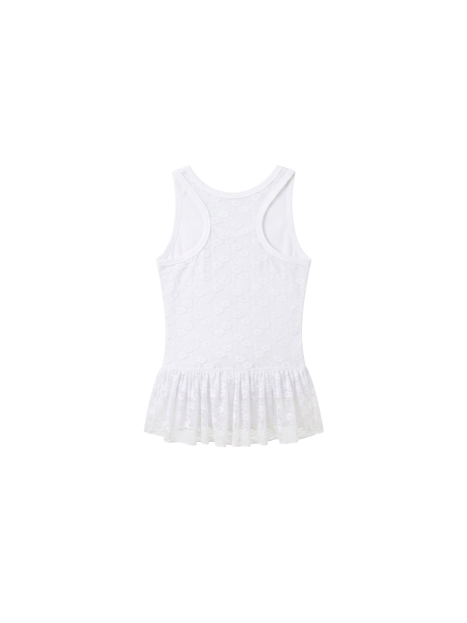 CUBIC Lace V-Neck Peplum Tank Top-14