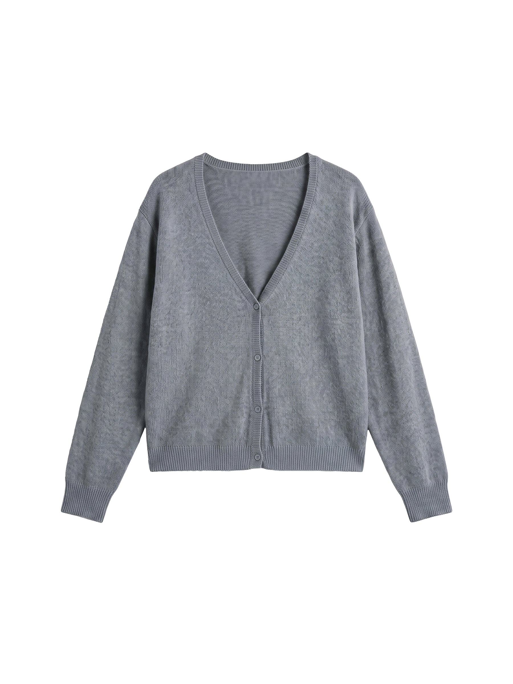 CUBIC Relaxed V-Neck Knit Cardigan-14