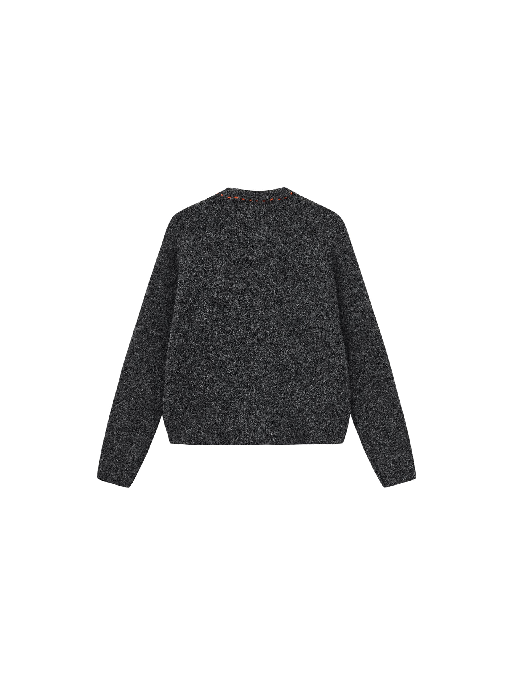 Wool-Blend Contrast Ribbed Cuff Cardigan-14