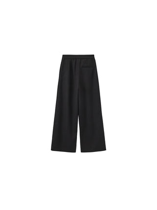 Draped Pleated Wide-Leg Pants