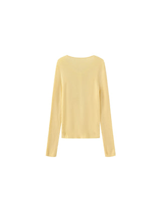 Slim-Fit Long Sleeve Layered Knit Cardigan