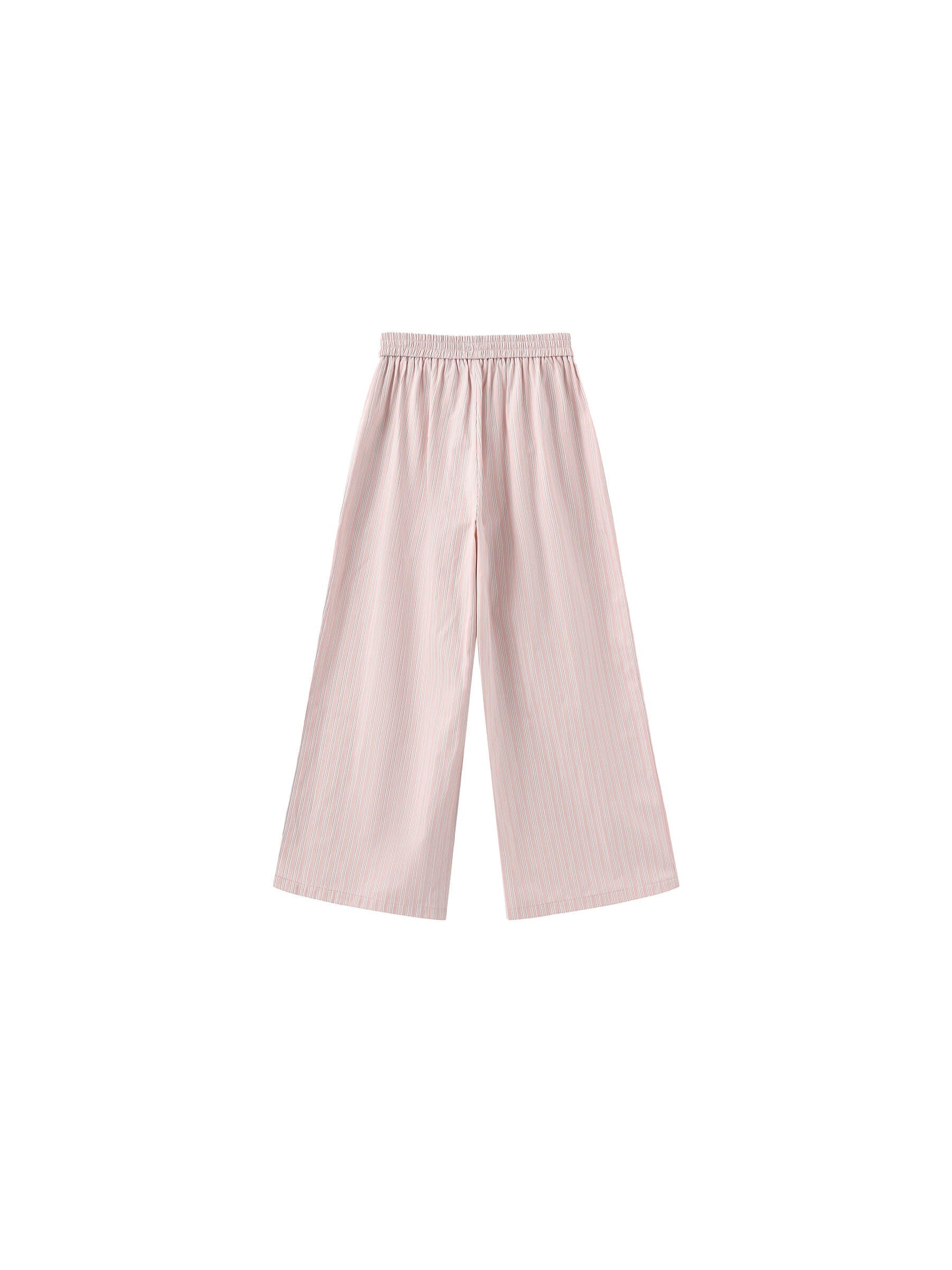 Pleated Striped Wide-Leg Trousers-18