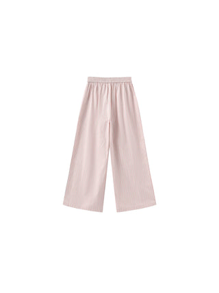 Pleated Striped Wide-Leg Trousers